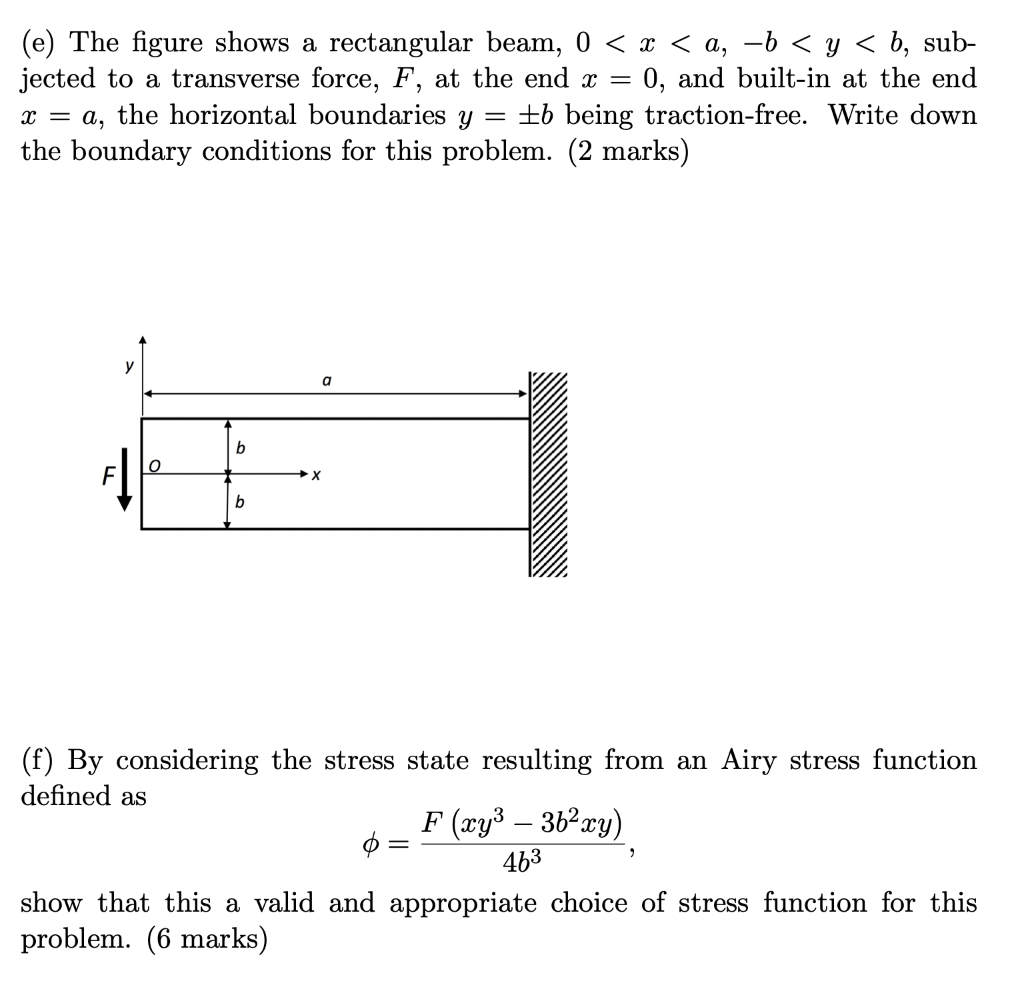 Solved (e) The Figure Shows A Rectangular Beam, 0 | Chegg.com