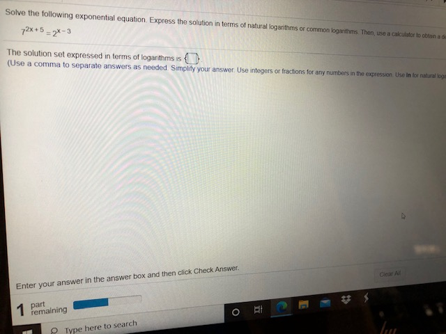 Solved Solve the following exponential equation Express the | Chegg.com