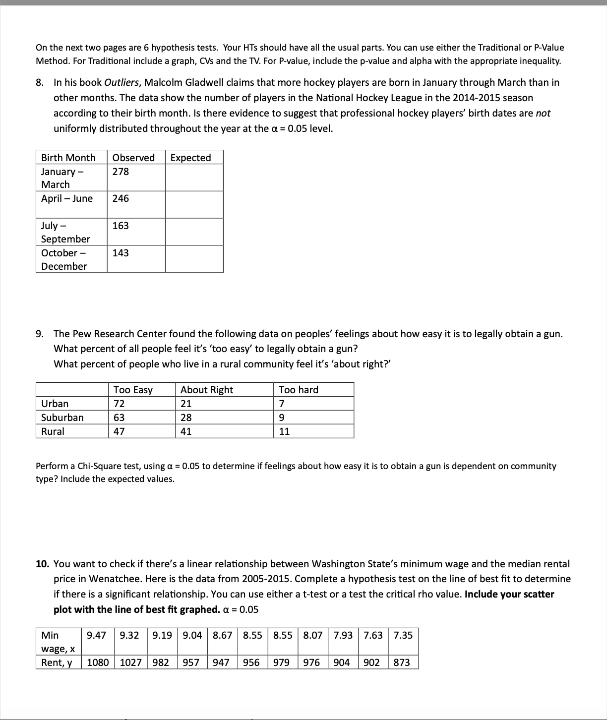 Solved On the next two pages are 6 ﻿hypothesis tests. Your | Chegg.com