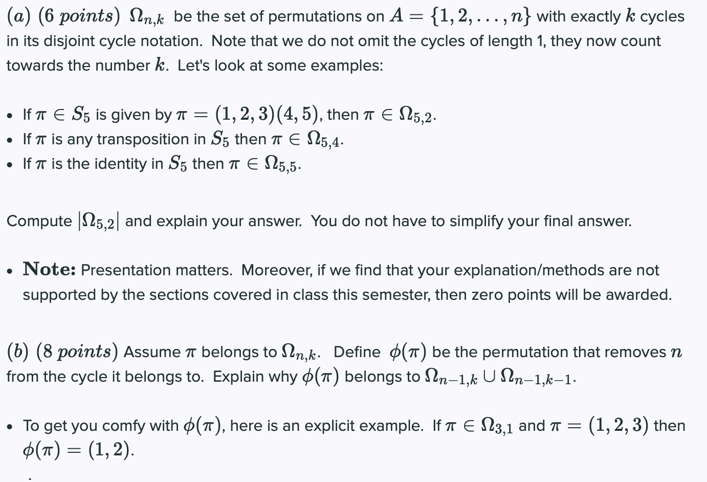 Solved A 6 Points In K Be The Set Of Permutations On Chegg Com