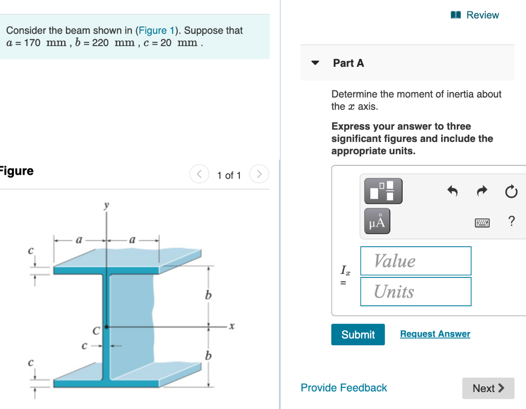 Solved 1 Review Consider the beam shown in (Figure 1). | Chegg.com