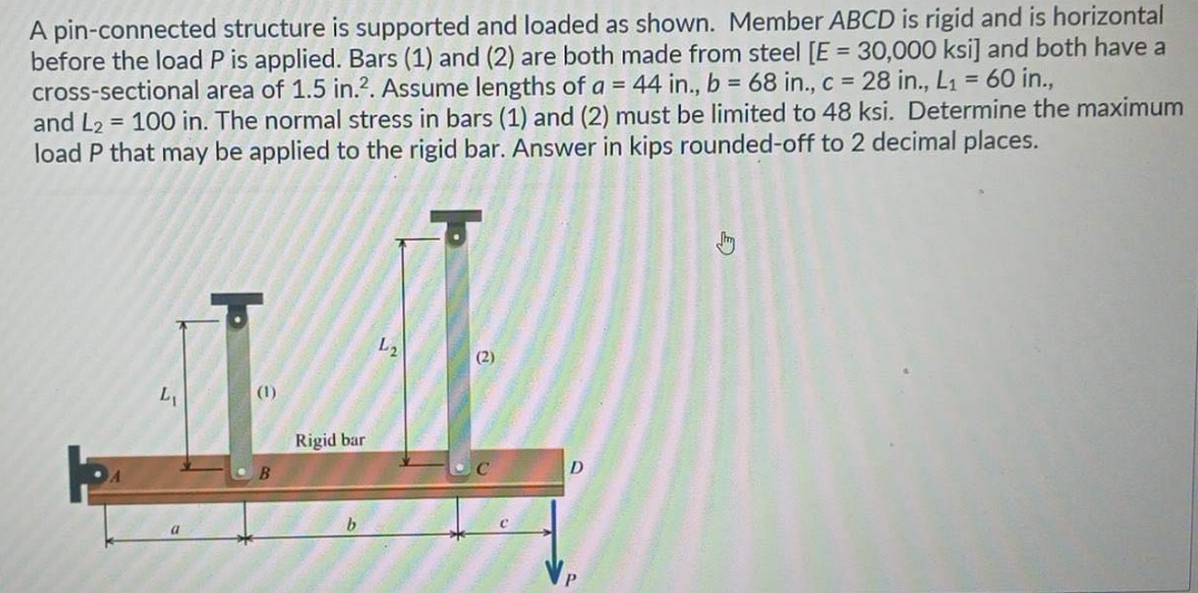 Solved A Pin-connected Structure Is Supported And Loaded As | Chegg.com