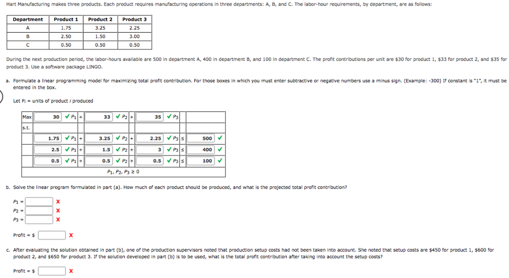 Hart Manufacturing makes three products. Each product | Chegg.com