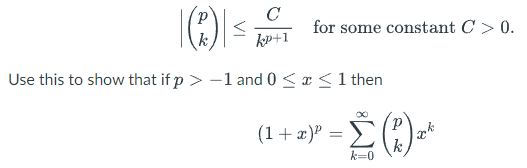 Solved ∣∣(pk)∣∣≤kp+1C for some constant C>0. Use this to | Chegg.com