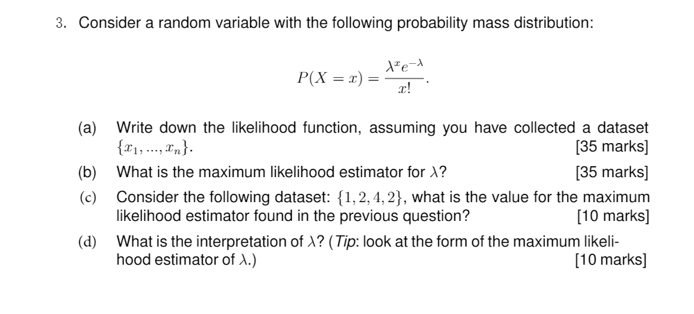 Solved 3. Consider a random variable with the following | Chegg.com