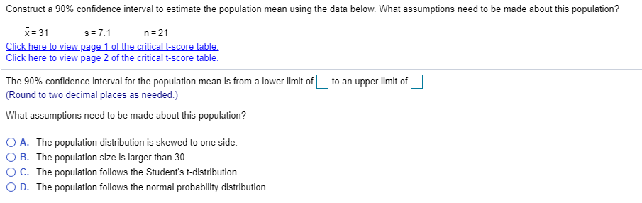 Solved Construct a 90% confidence interval to estimate the | Chegg.com