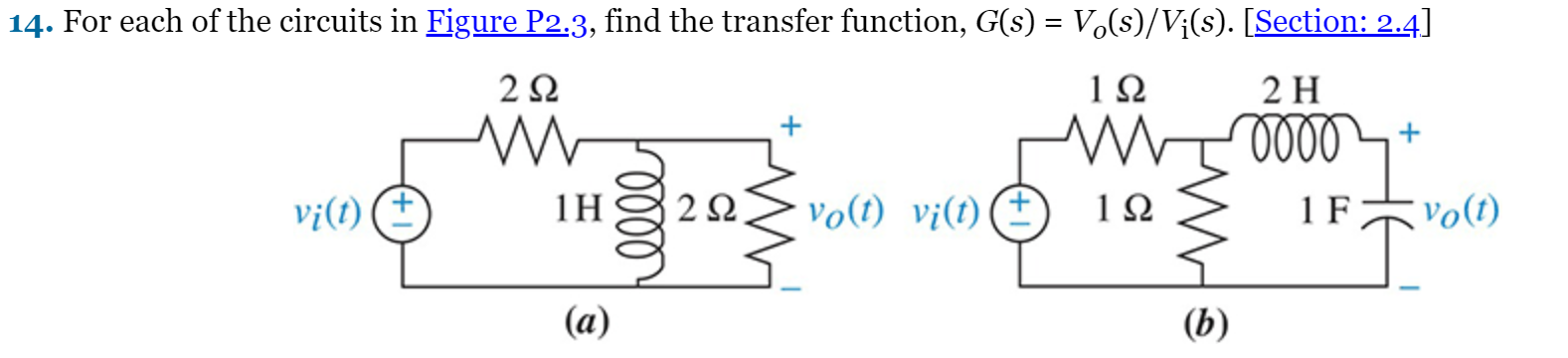 Solved 14. For each of the circuits in Figure P2.3, find the | Chegg.com
