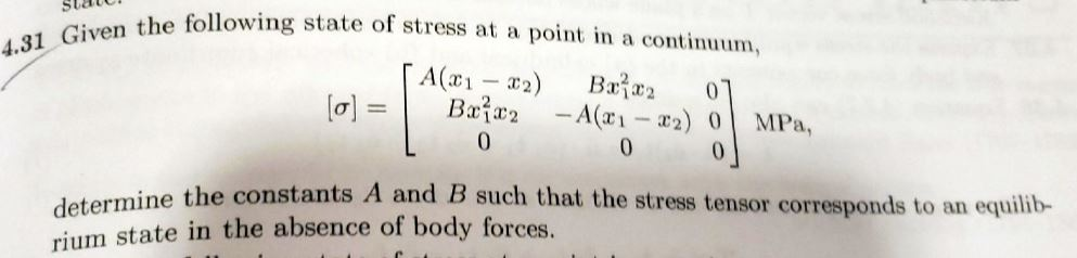 Solved StEU the following state of stress at a point in a | Chegg.com