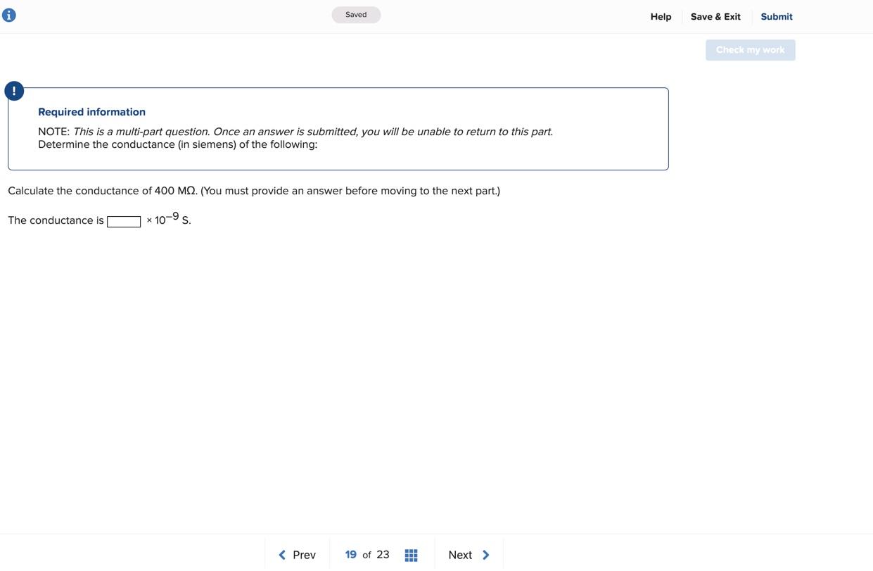 Solved Saved Help Save & Exit Submit Check my work ! | Chegg.com