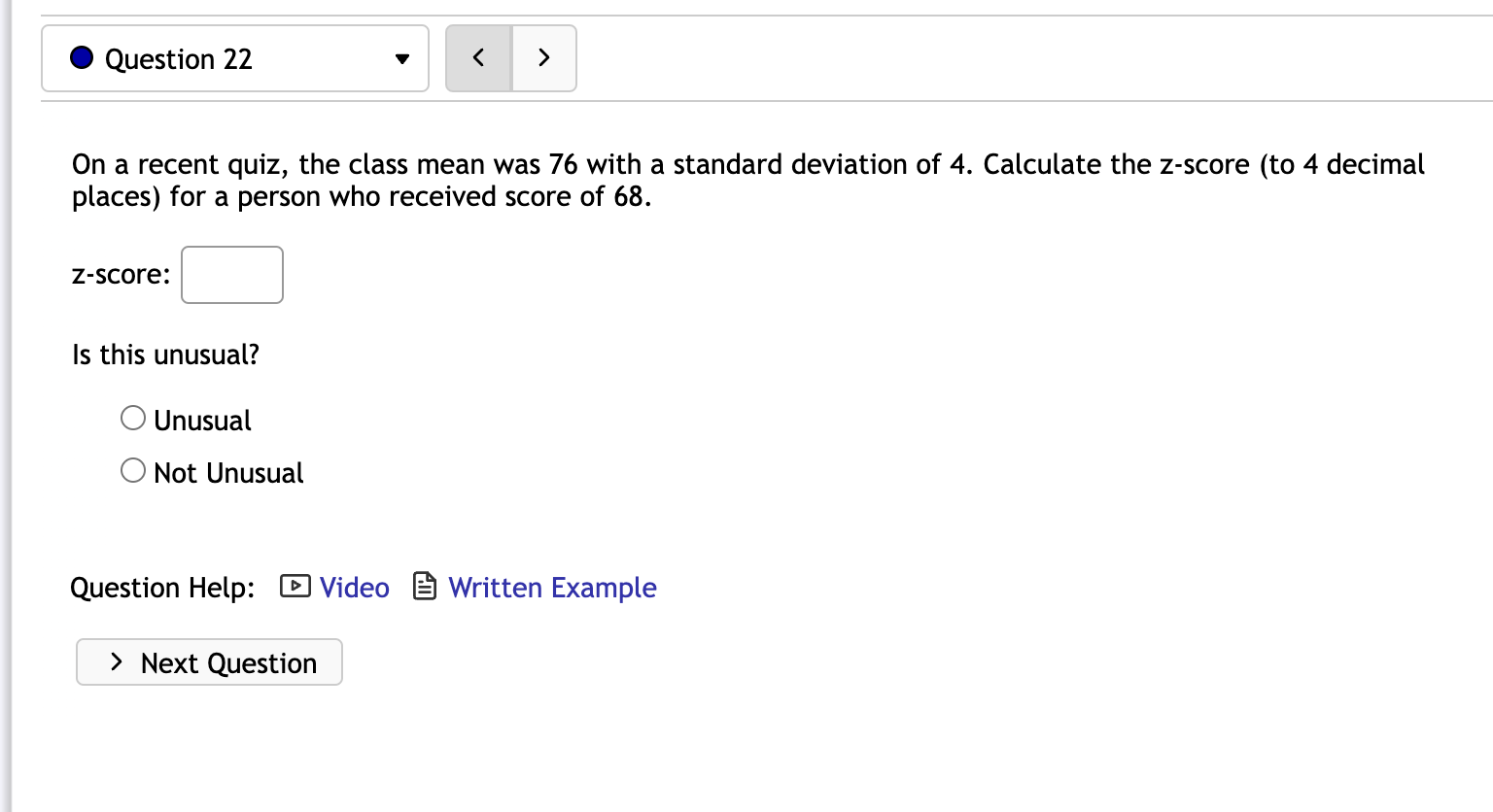 solved-on-a-recent-quiz-the-class-mean-was-76-with-a-chegg