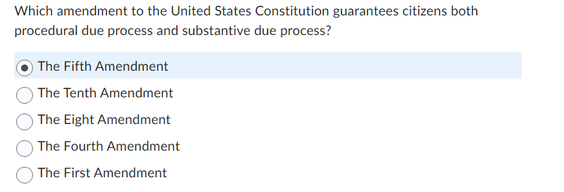 Solved Which amendment to the United States Constitution | Chegg.com