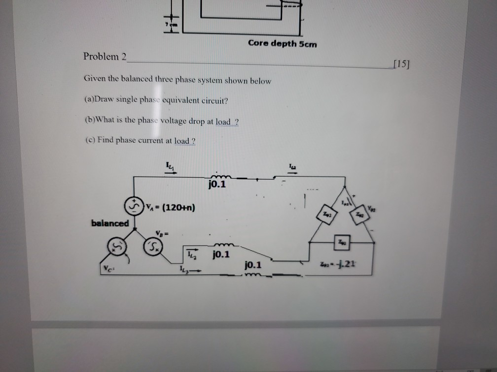Solved Core depth 5cm Problem 2 [15] Given the balanced | Chegg.com