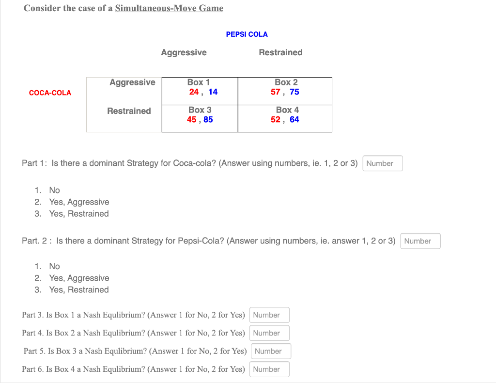 Solved Consider the case of a Simultaneous-Move Game PEPSI | Chegg.com