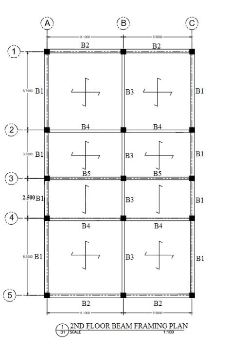 Design Criteria Design of 2nd Floor Beam Framing Plan | Chegg.com