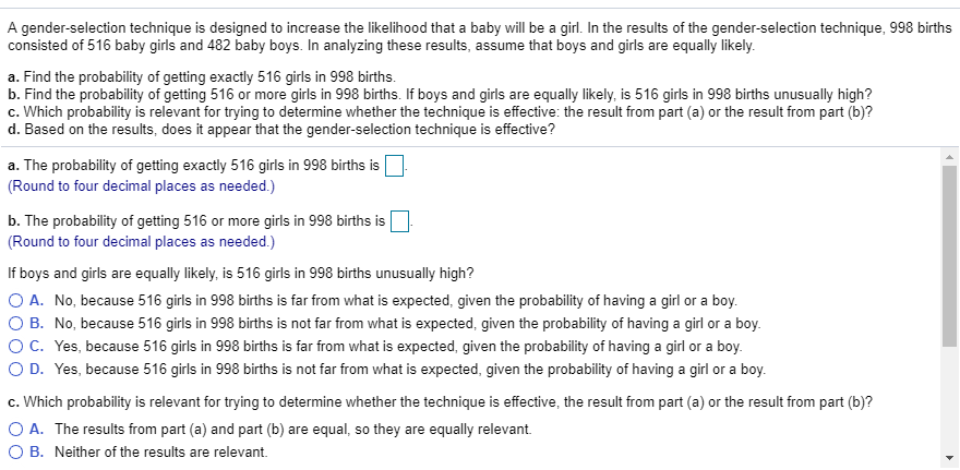 Solved A Gender Selection Technique Is Designed To Increase