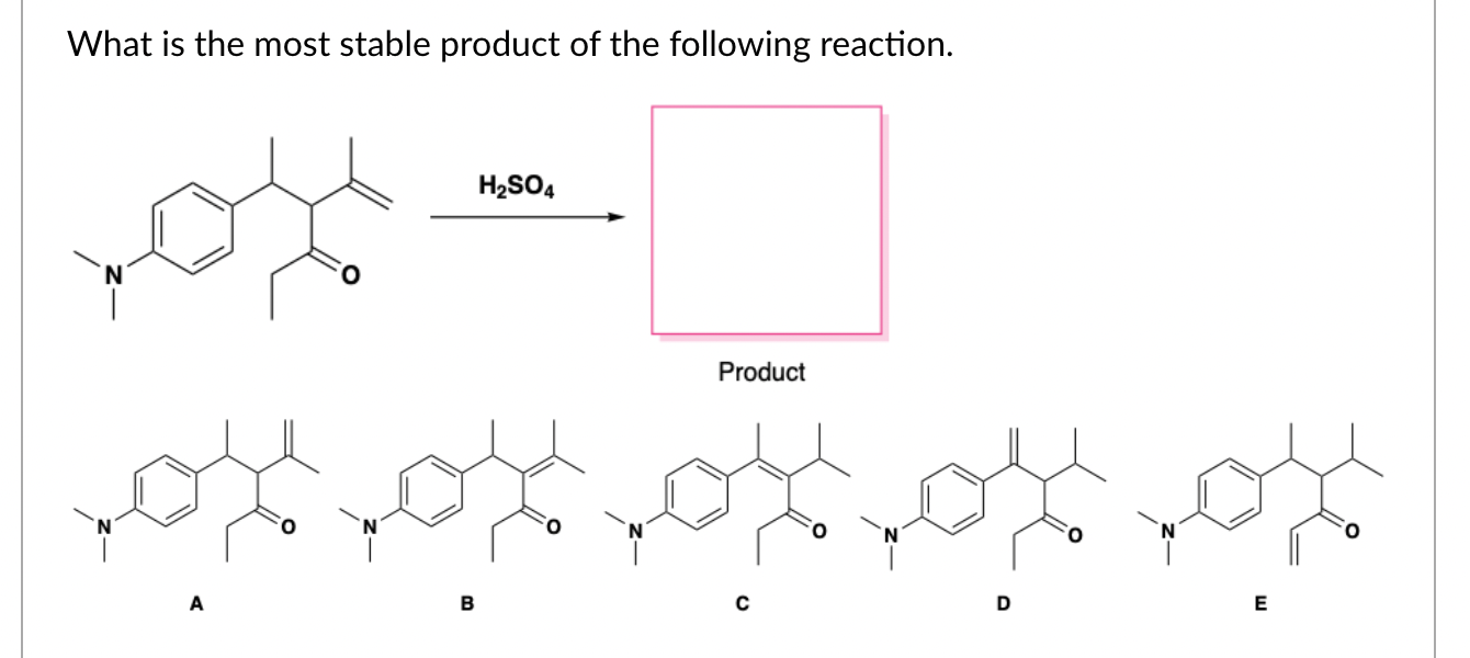 Solved What is the most stable product of the following | Chegg.com