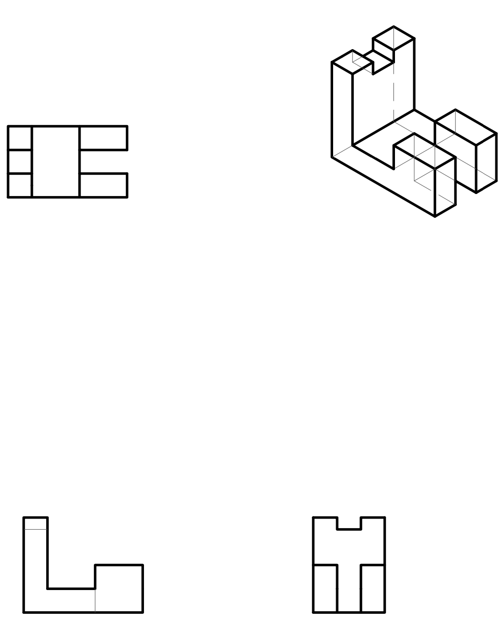 Solved Draw the missing line in the following 6 multiviews. | Chegg.com