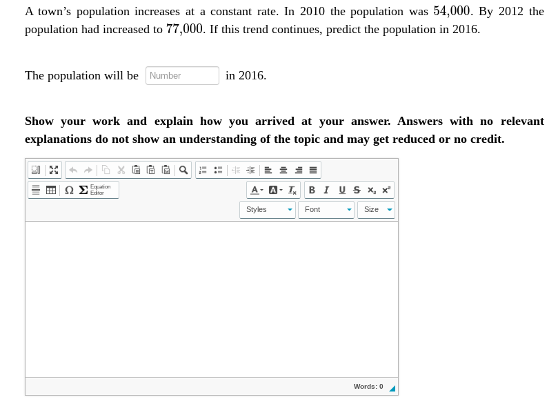 Solved A Town's Population Increases At A Constant Rate. In | Chegg.com