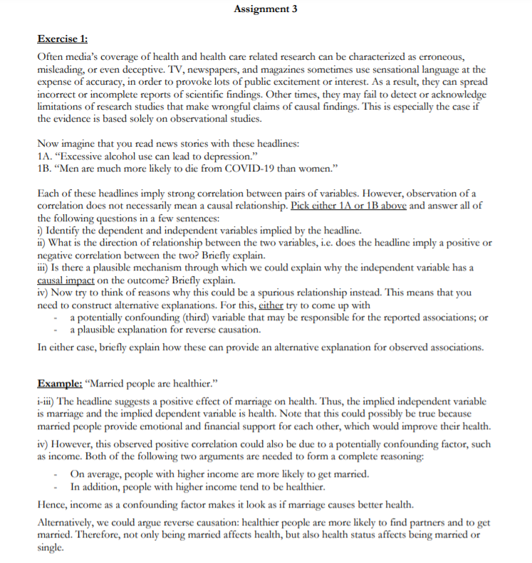 Assignment 3 Exercise 1: Often medias coverage of health and health care related research can be characterized as erroneous,