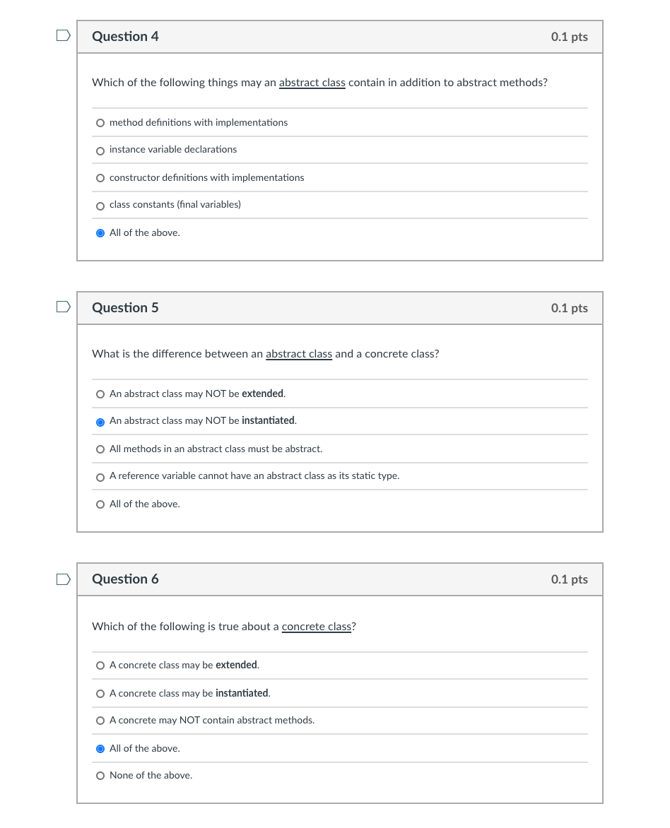 Solved D Question 1 0.1 pts Which of the following | Chegg.com
