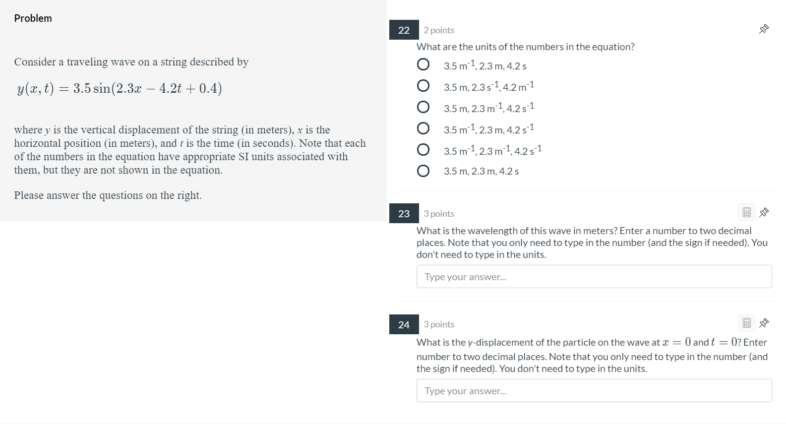 Solved Problem 22 Consider a traveling wave on a string | Chegg.com