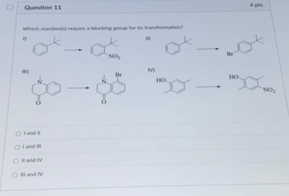 Solved 0 Question 11 4 pts Which reaction(s) require a | Chegg.com