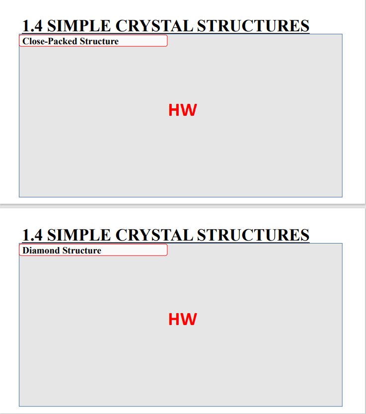 Solved 1.4 SIMPLE CRYSTAL STRUCTURES Close-Packed Structure | Chegg.com