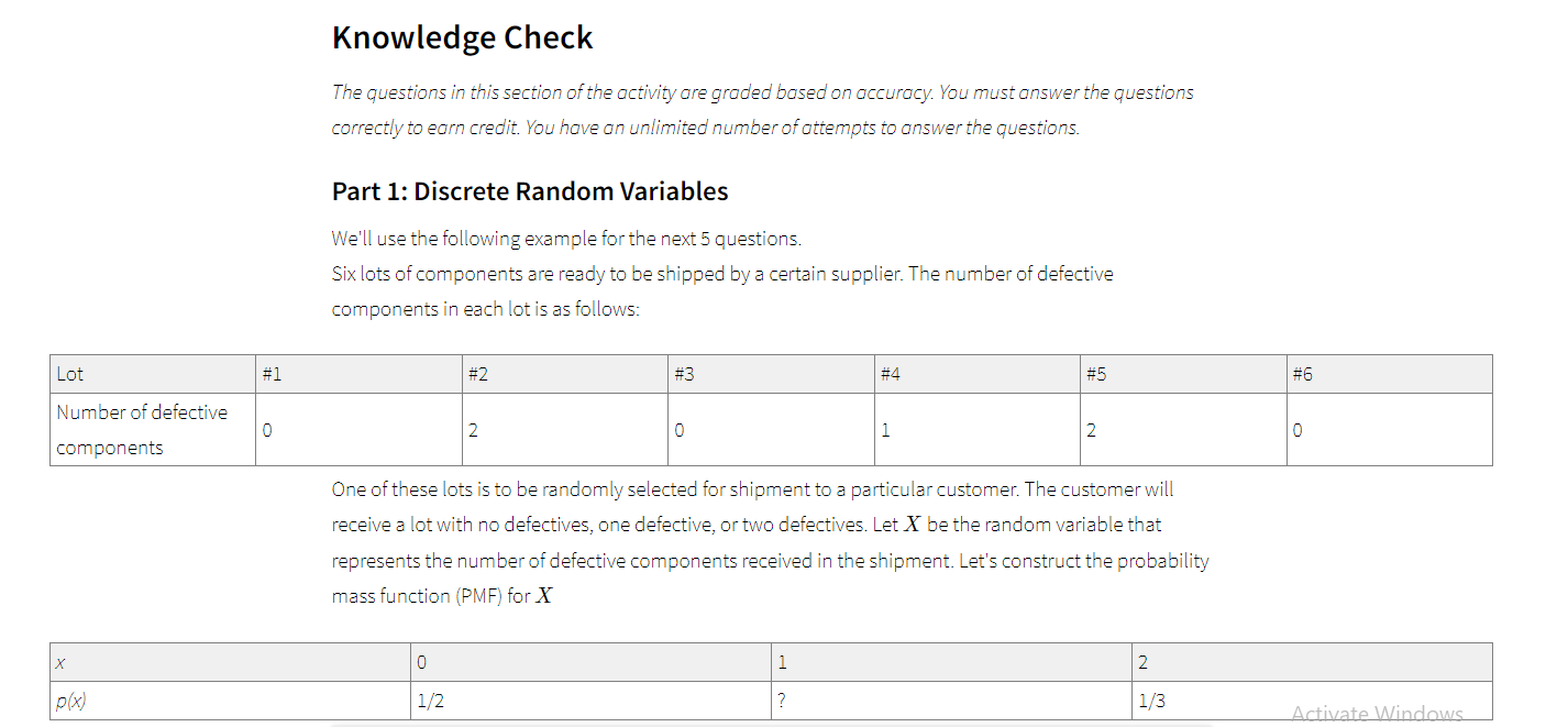 Solved Knowledge Check The questions in this section of the | Chegg.com