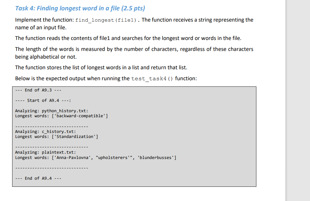 Solved Task 1: Frequency Analysis of Files (2.5 pts) | Chegg.com