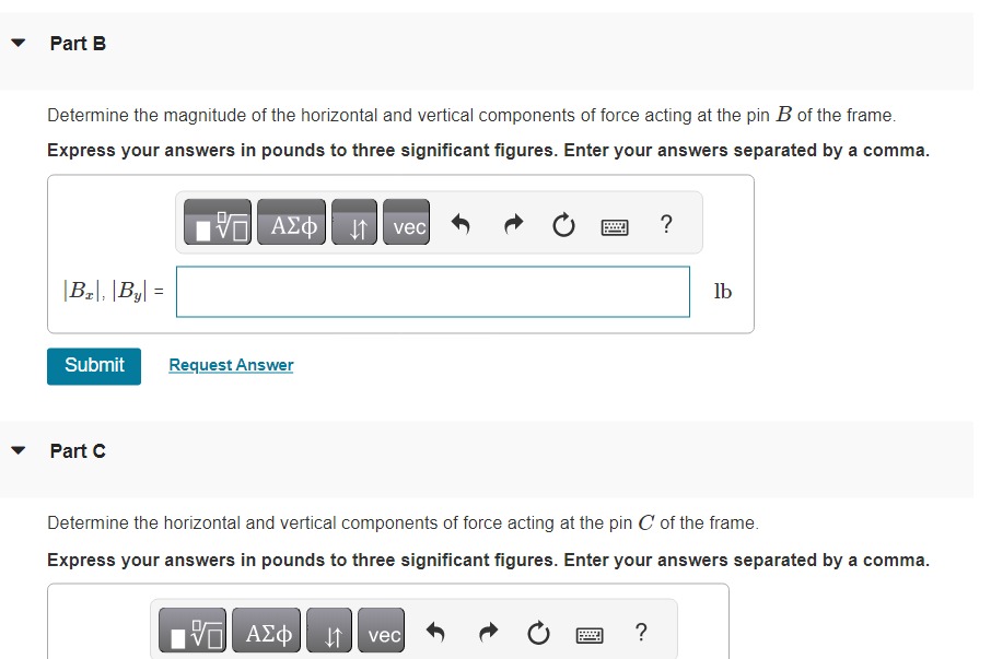 Solved Determine the horizontal and vertical components of | Chegg.com