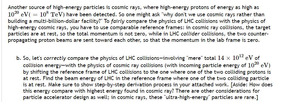 Solved Question 1 Large Hadron Collider (LHC) where the Chegg com