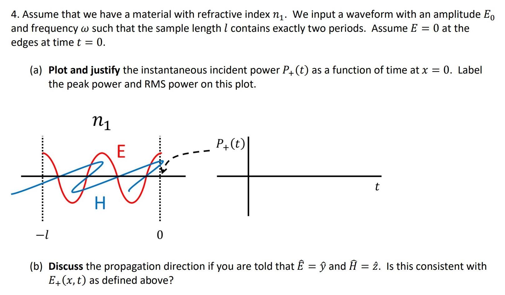 Solved 4 Assume That We Have A Material With Refractive Chegg Com