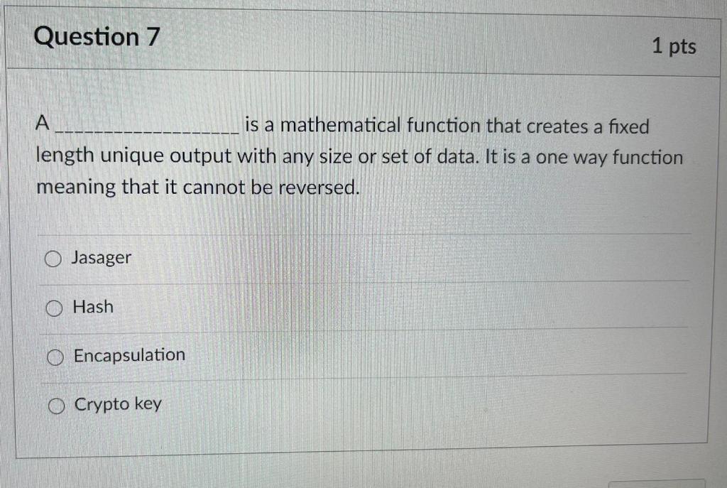 Solved D Question 1 1 pts You have just setup a new device | Chegg.com