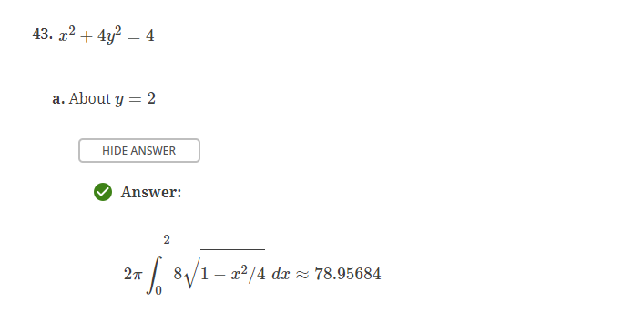Solved Why is 2pi in the front of this integral? The washer | Chegg.com