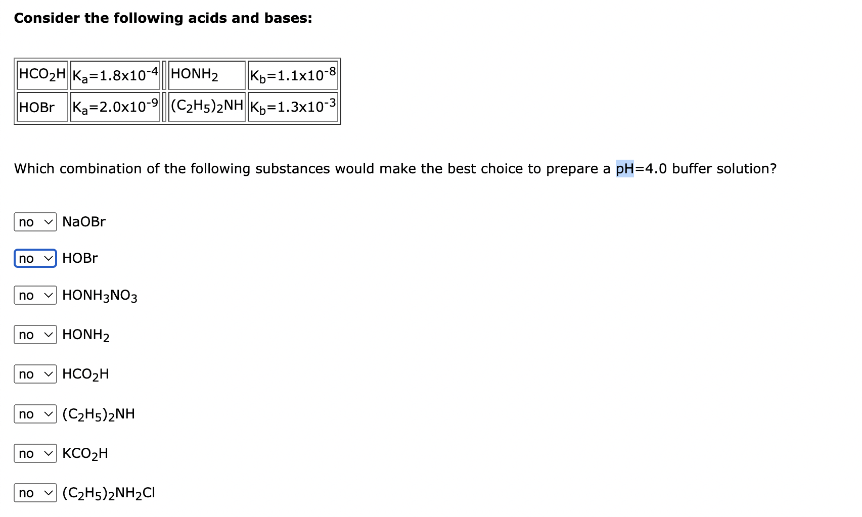 Solved Consider The Following Acids And Bases: Which | Chegg.com