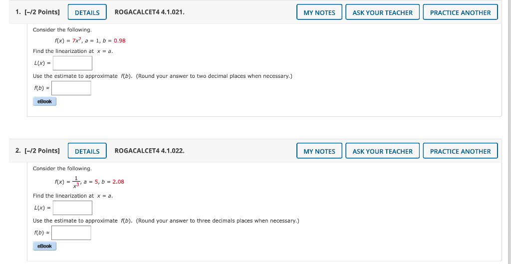 Solved Can someone please help me with these calculus | Chegg.com
