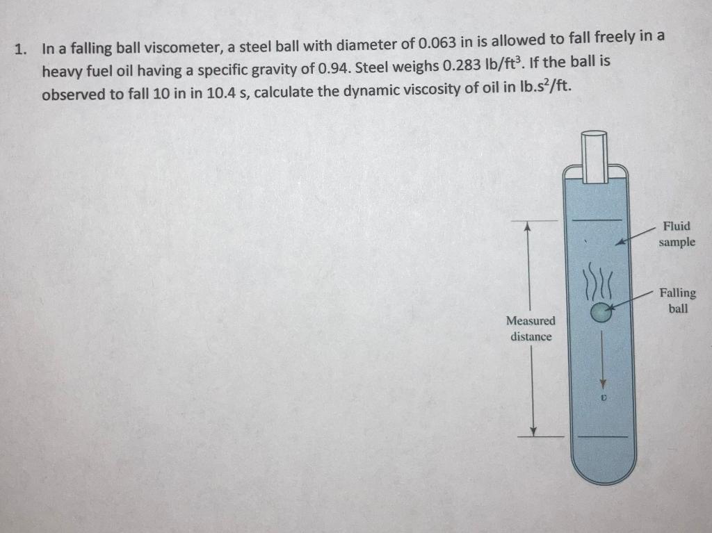 Solved 1. In a falling ball a steel ball with