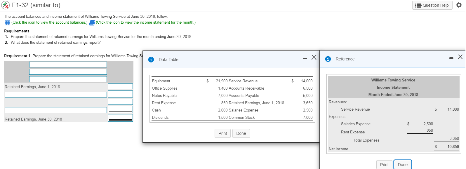 Solved E1 32 Similar To E Question Help The Account Bal Chegg Com