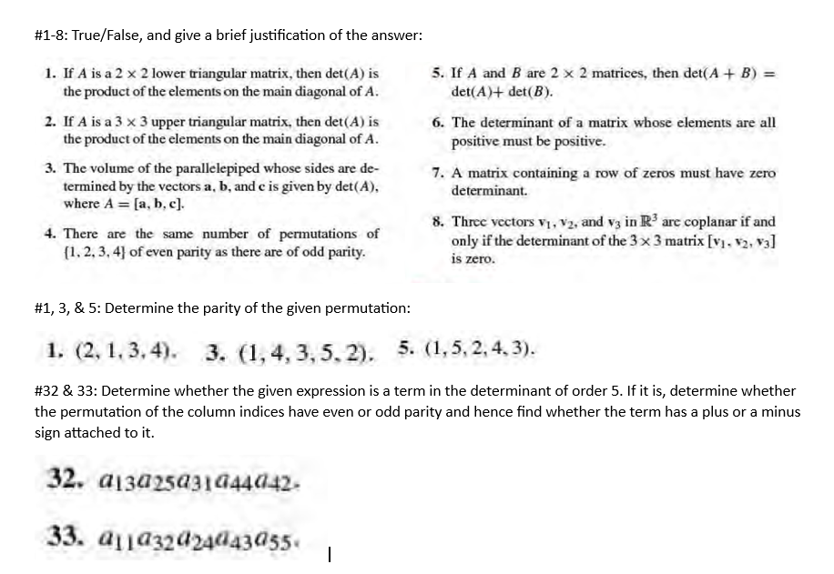 \18 True/False, and give a brief justification of