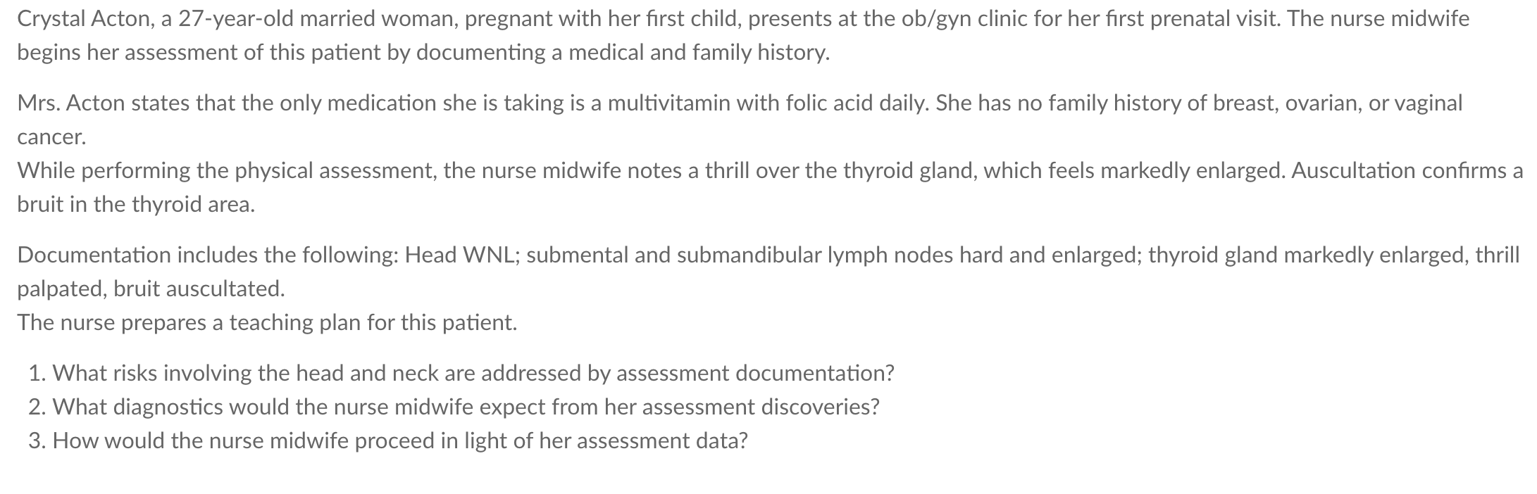 Solved Crystal Acton, a 27yearold married woman, pregnant