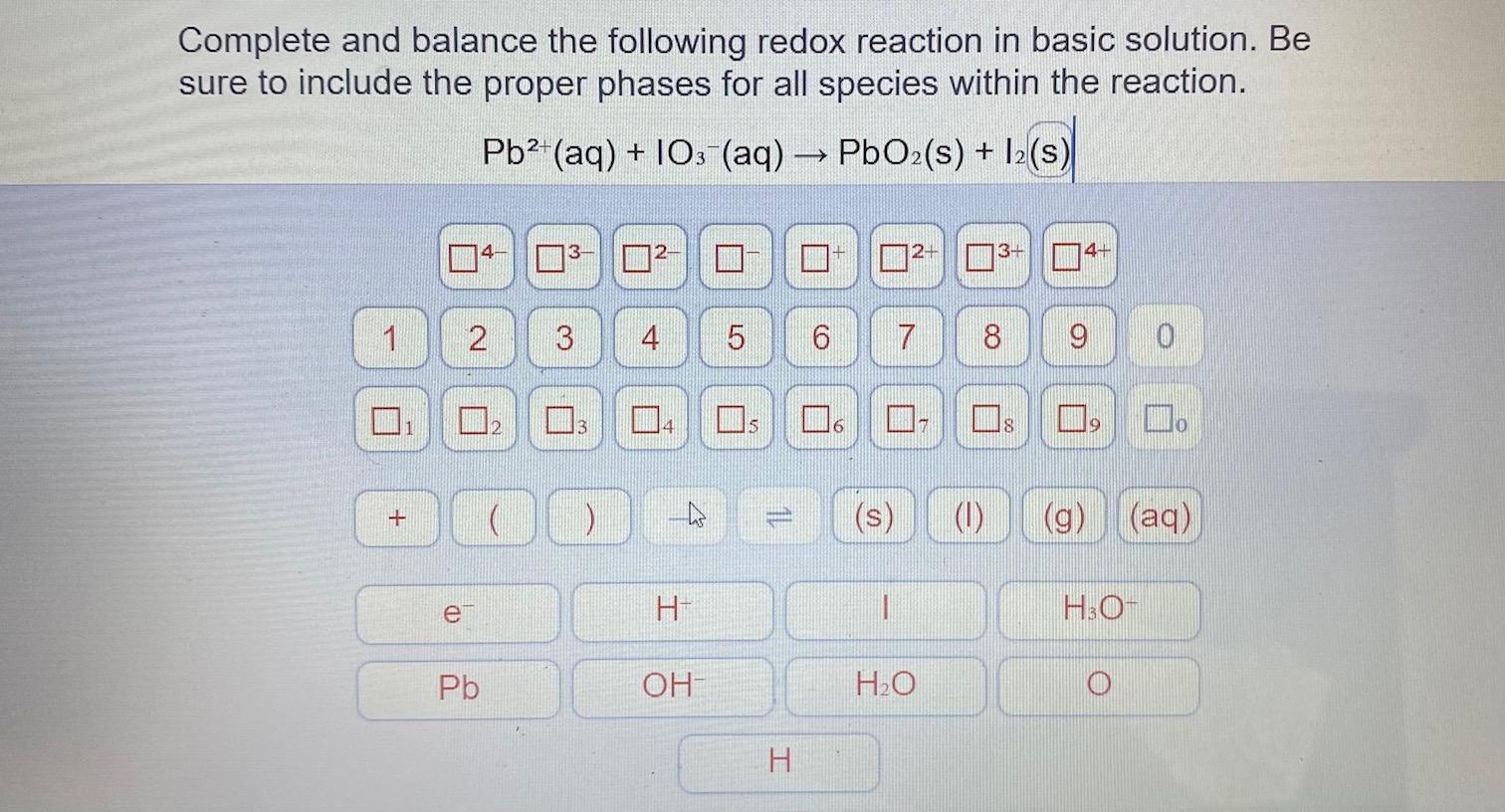 Solved Complete And Balance The Following Redox Reaction In | Chegg.com