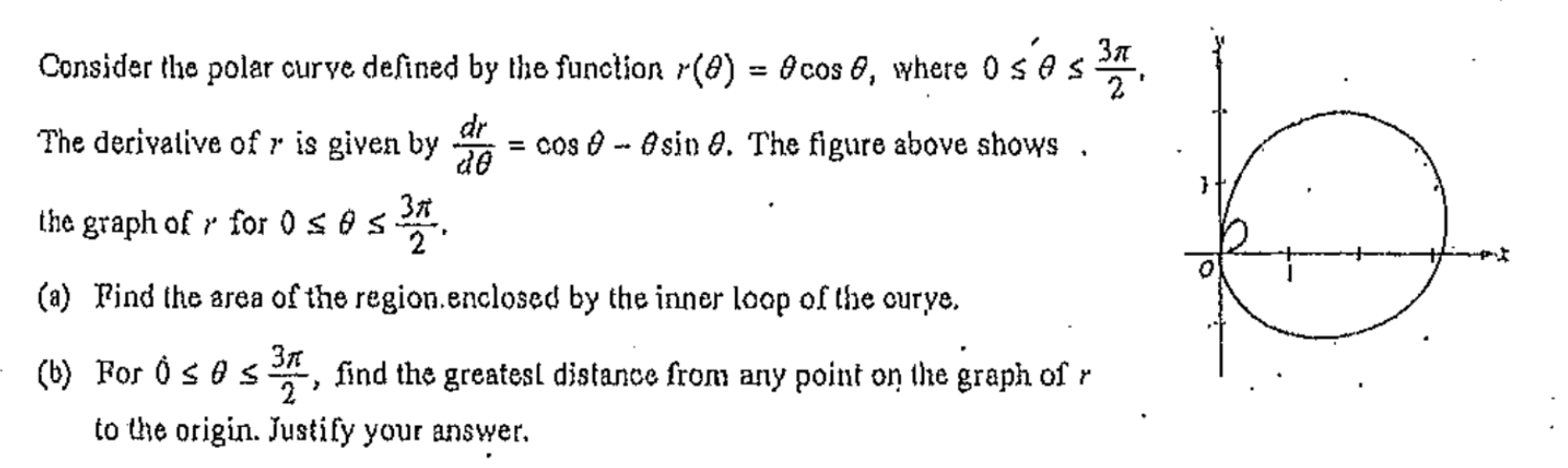 Solved Consider the polar curve defined by the function r(e) | Chegg.com