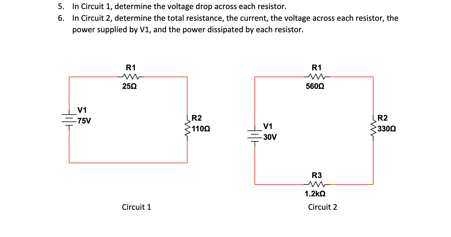 Solved 5 In Circuit 1 Determine The Voltage Drop Across 8063