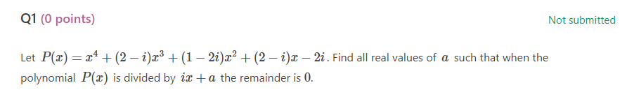 Solved Let P X X4 2−i X3 1−2i X2 2−i X−2i Find All Real