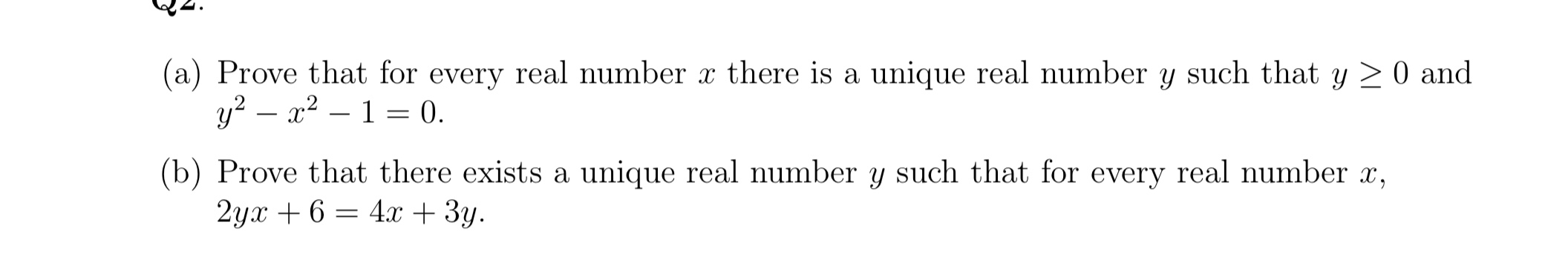 Solved (a) Prove that for every real number x there is a | Chegg.com