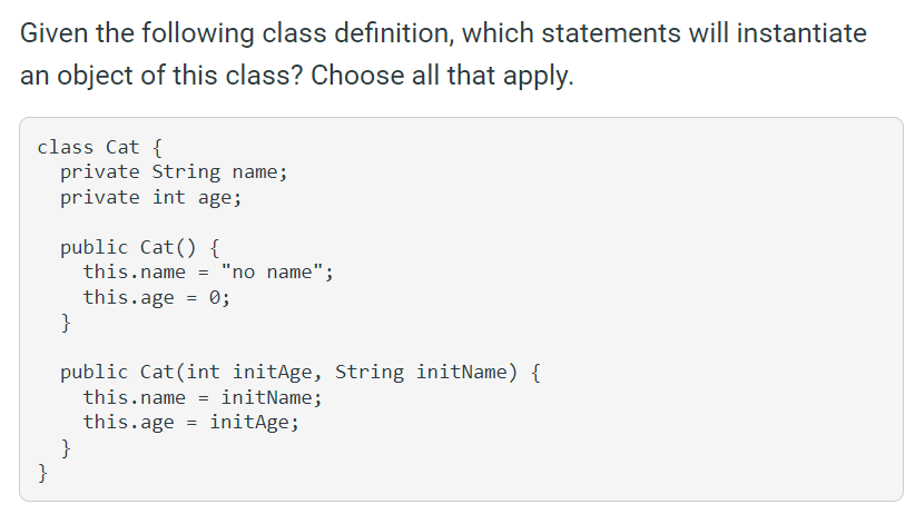 Solved Glven the following class definitions, which of the