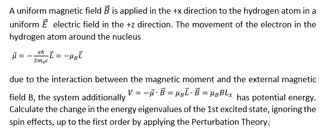 Solved A uniform magnetic field B is applied in the +x | Chegg.com