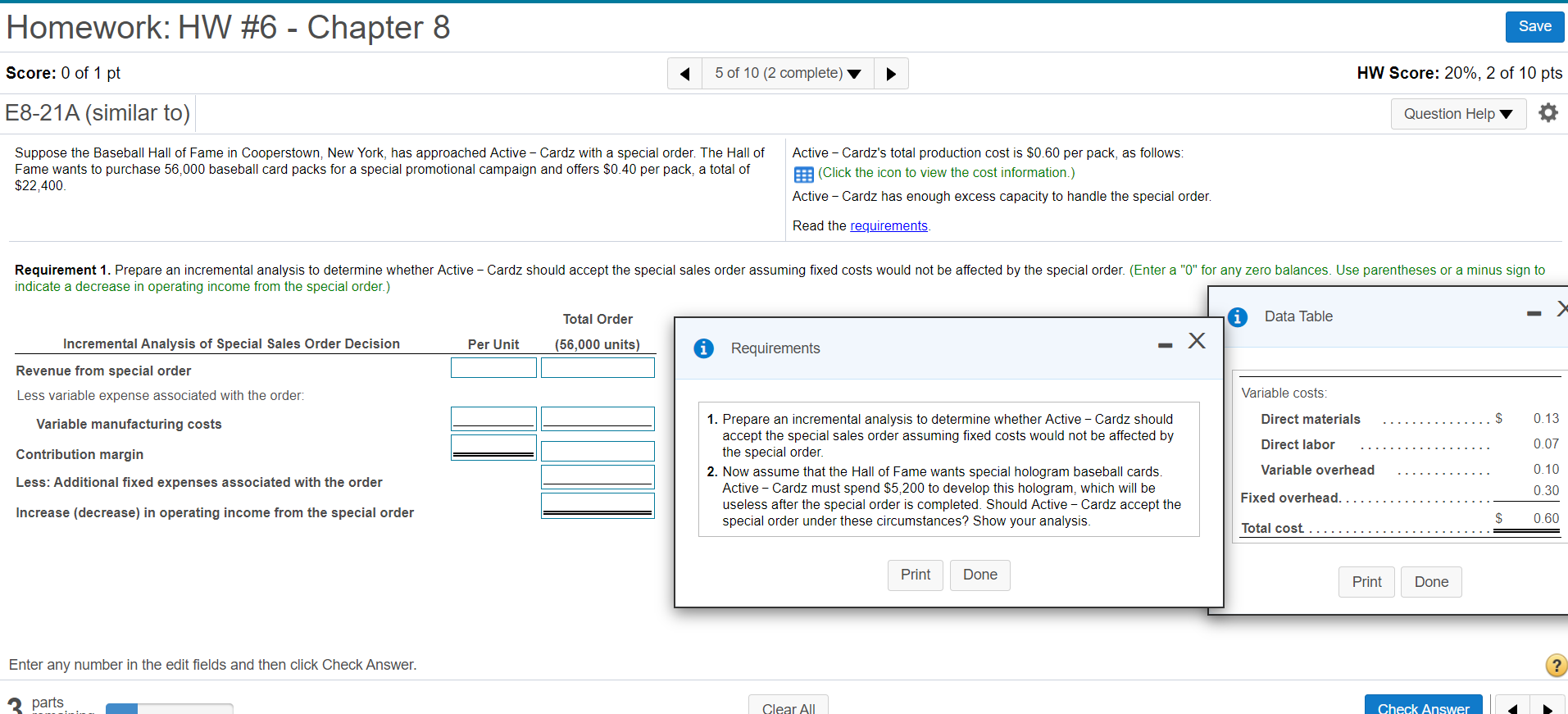 Solved Homework: HW #6 - Chapter 8 Save Score: 0 of 1 pt 5 | Chegg.com