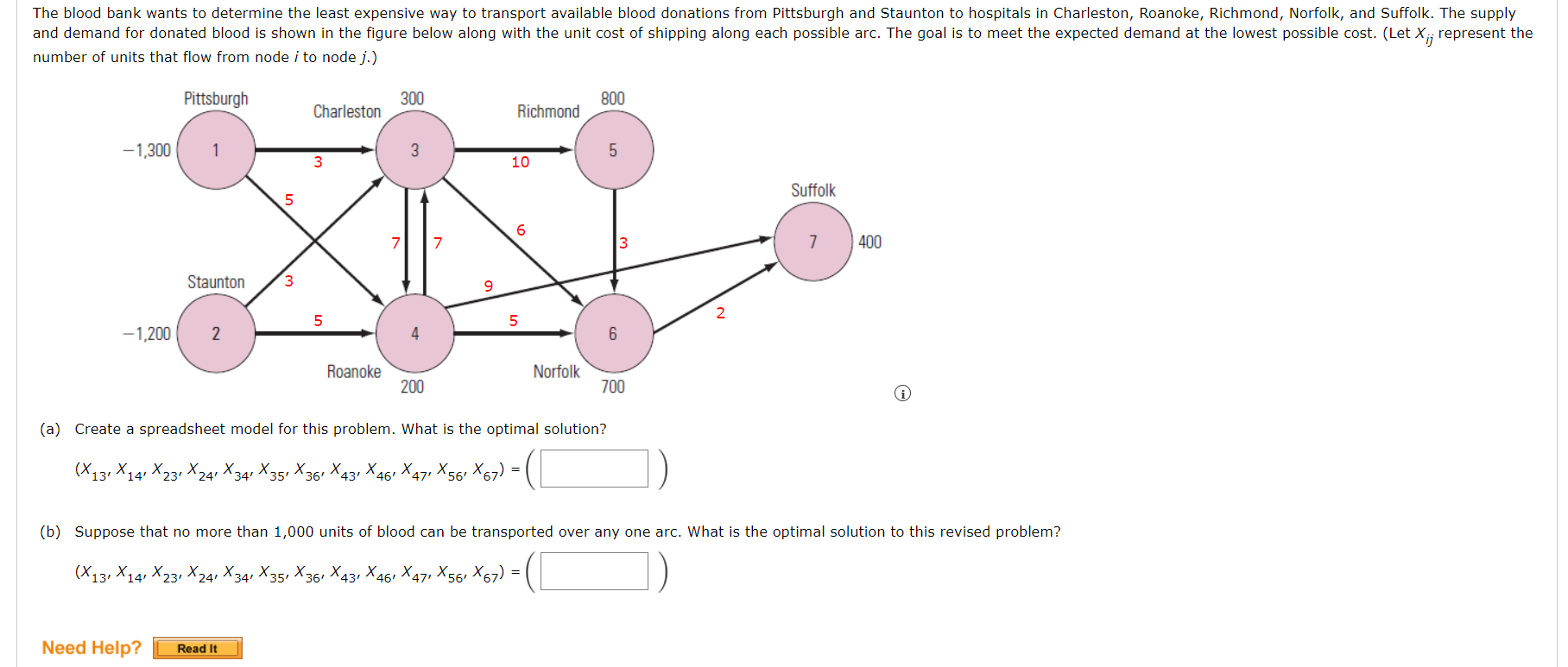 Solved number of units that flow from node i to node j.) (a) | Chegg.com