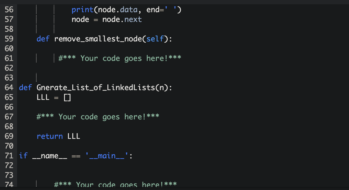 Solved Complete the following code so it generates a list | Chegg.com
